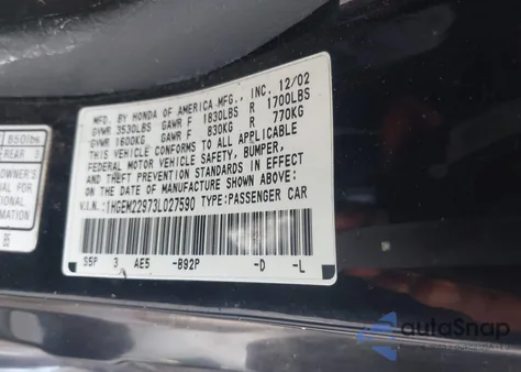 2003 Honda Civic Ex from USA, damaged, VIN 1HGEM22973L027590